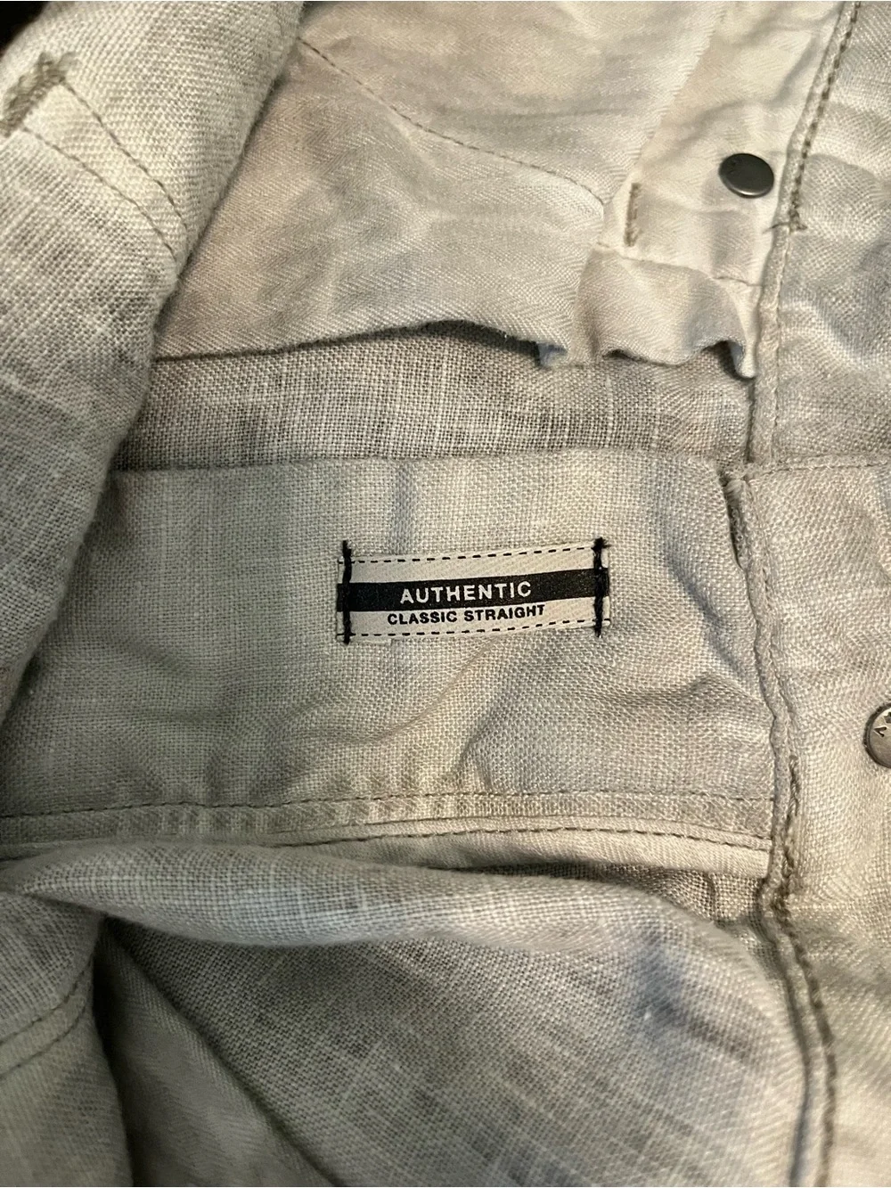 John Varvatos USA Gray Linen Classic Straight Pants Men’s 34 Coastal Luxury NWOT
